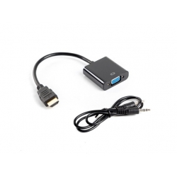Adapter HDMI-A (M) -> VGA (F) + audio na kablu